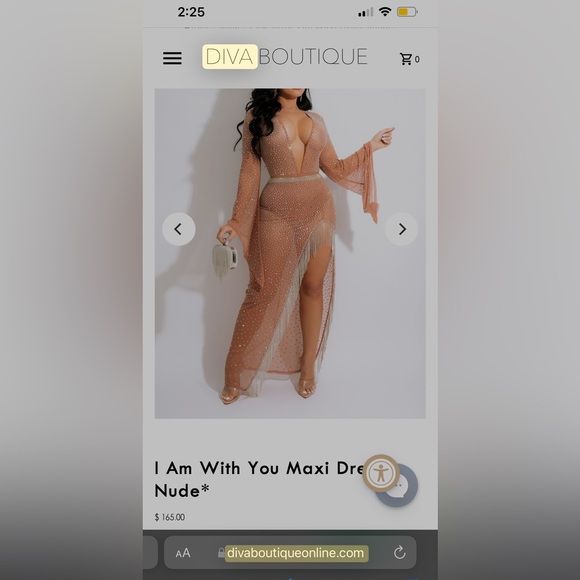 Marilyn-esque crystallized mesh gown, fits like a medium - Picture 3 of 4